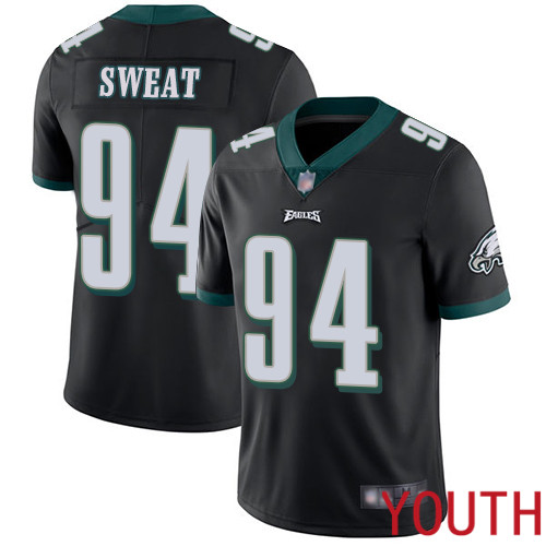 Youth Philadelphia Eagles #94 Josh Sweat Black Alternate Vapor Untouchable NFL Jersey Limited Player Football->youth nfl jersey->Youth Jersey